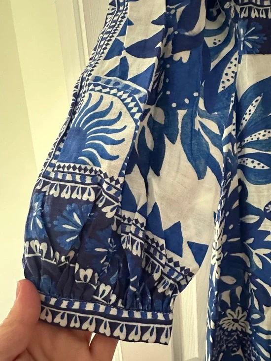 FARM Rio Blue and White Floral Maxi Dress - Picture 4 of 6